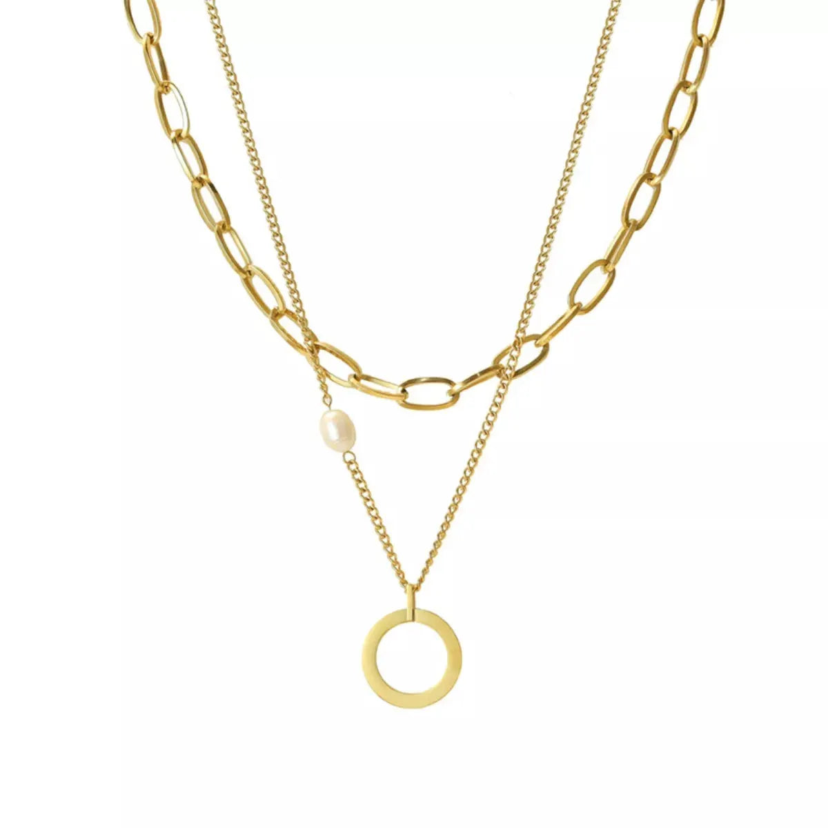 18K Gold-Plated Double Layered Necklace by Partner Labels