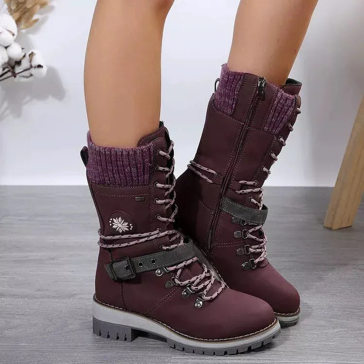 Lace Up Block Heel Boots by Partner Label