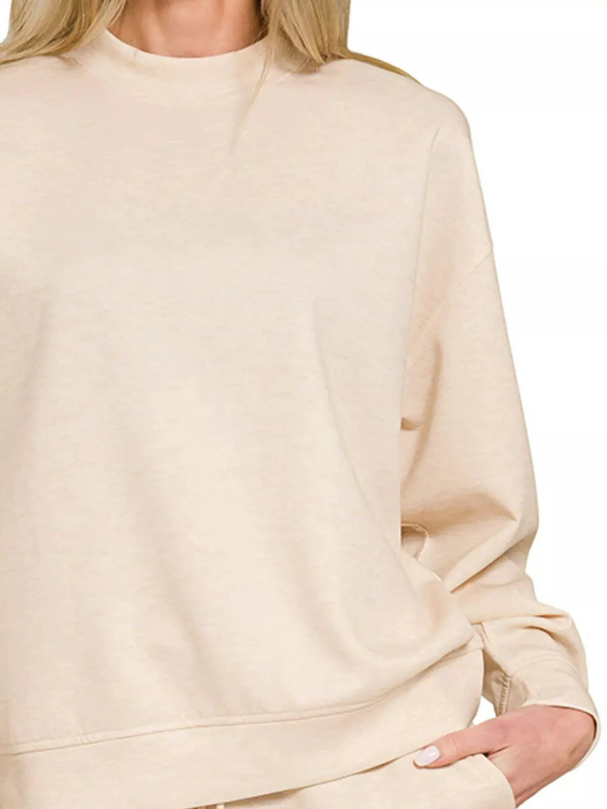 Zenana Scuba Long Sleeve Sweatshirt and Shorts Set by Zenana