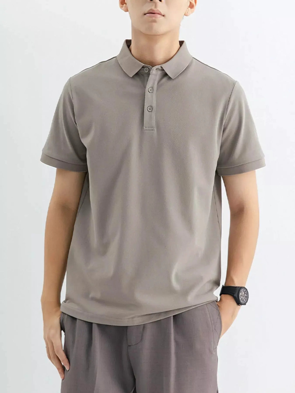 Men's Plus Size Classic Fit Short Sleeve Polo by Trendsi
