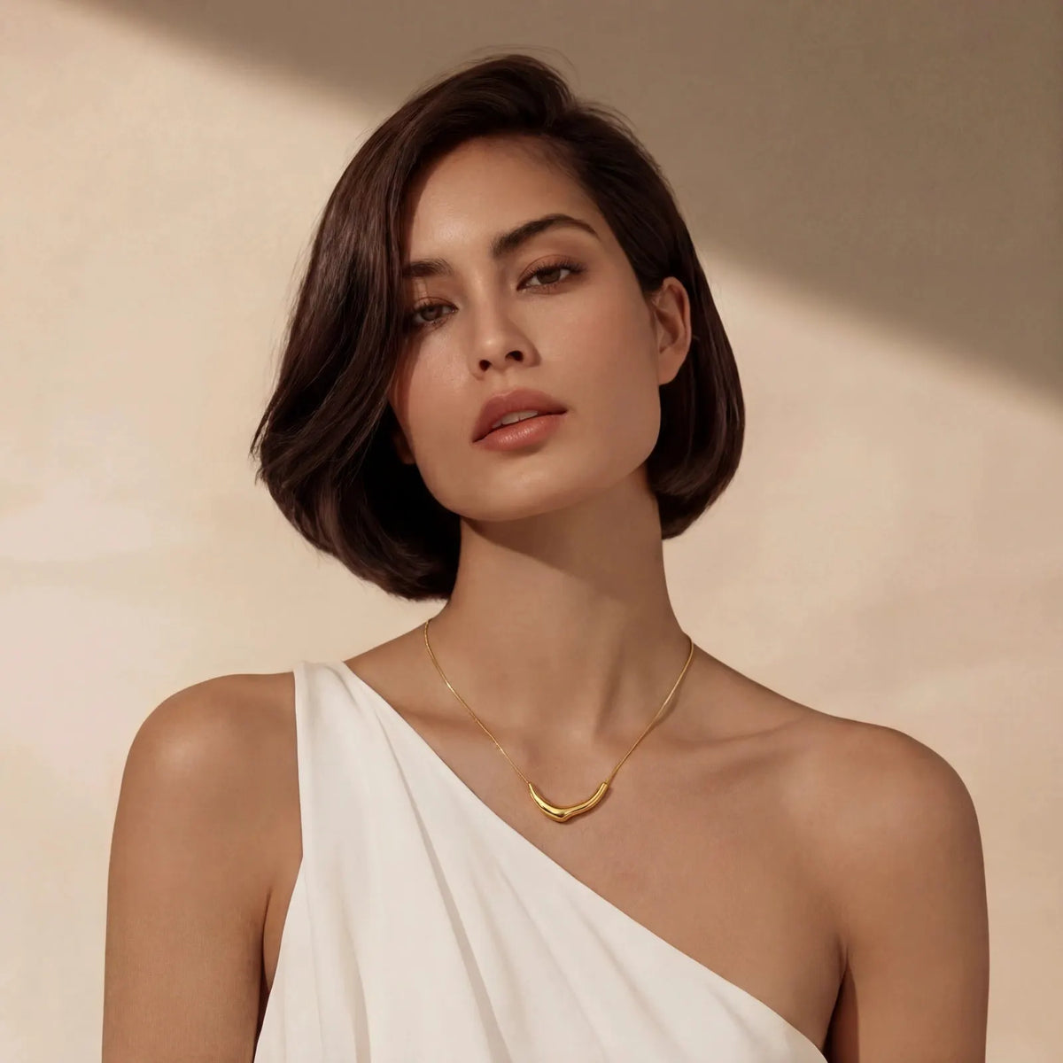 Curve Statement Necklace by Equanimity Essence.