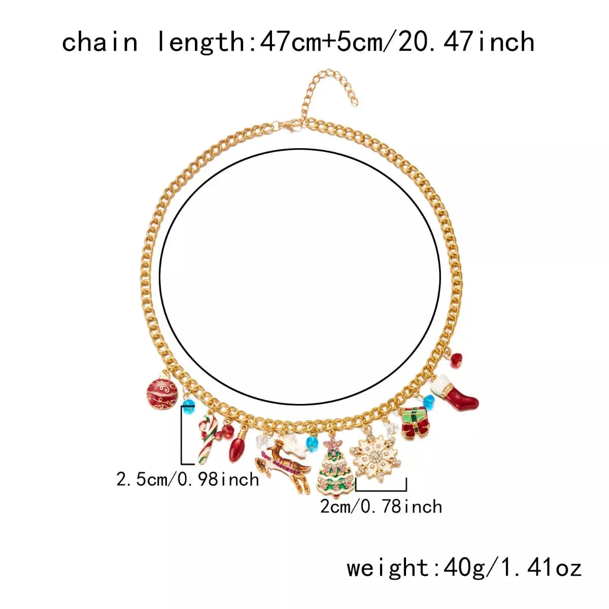 18K Gold-Plated Christmas Charm Necklace by Partner Labels