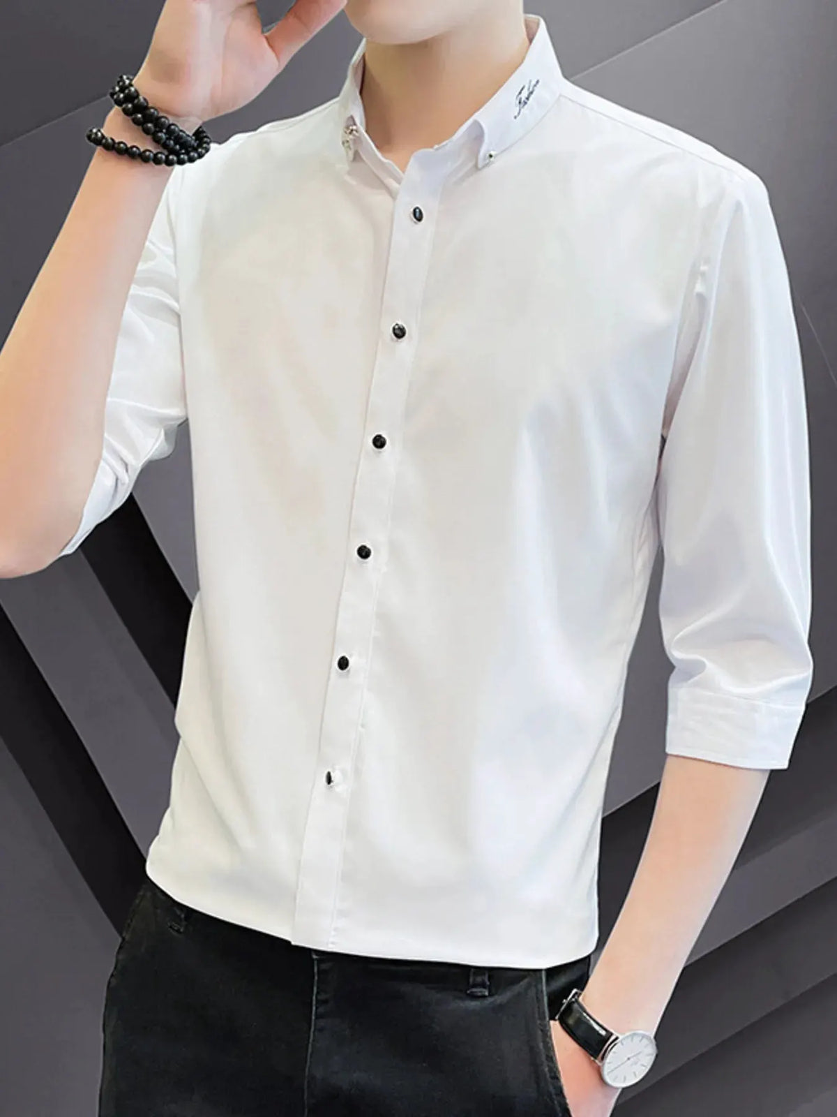 Men's Button Up Slim Fit Casual Shirt by Trendsi