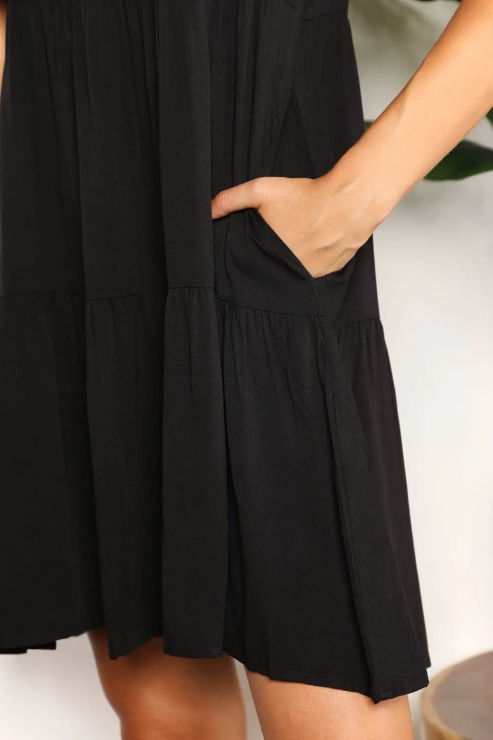 Mandy V-Neck Flounce Sleeve Tiered Dress by Partner Label