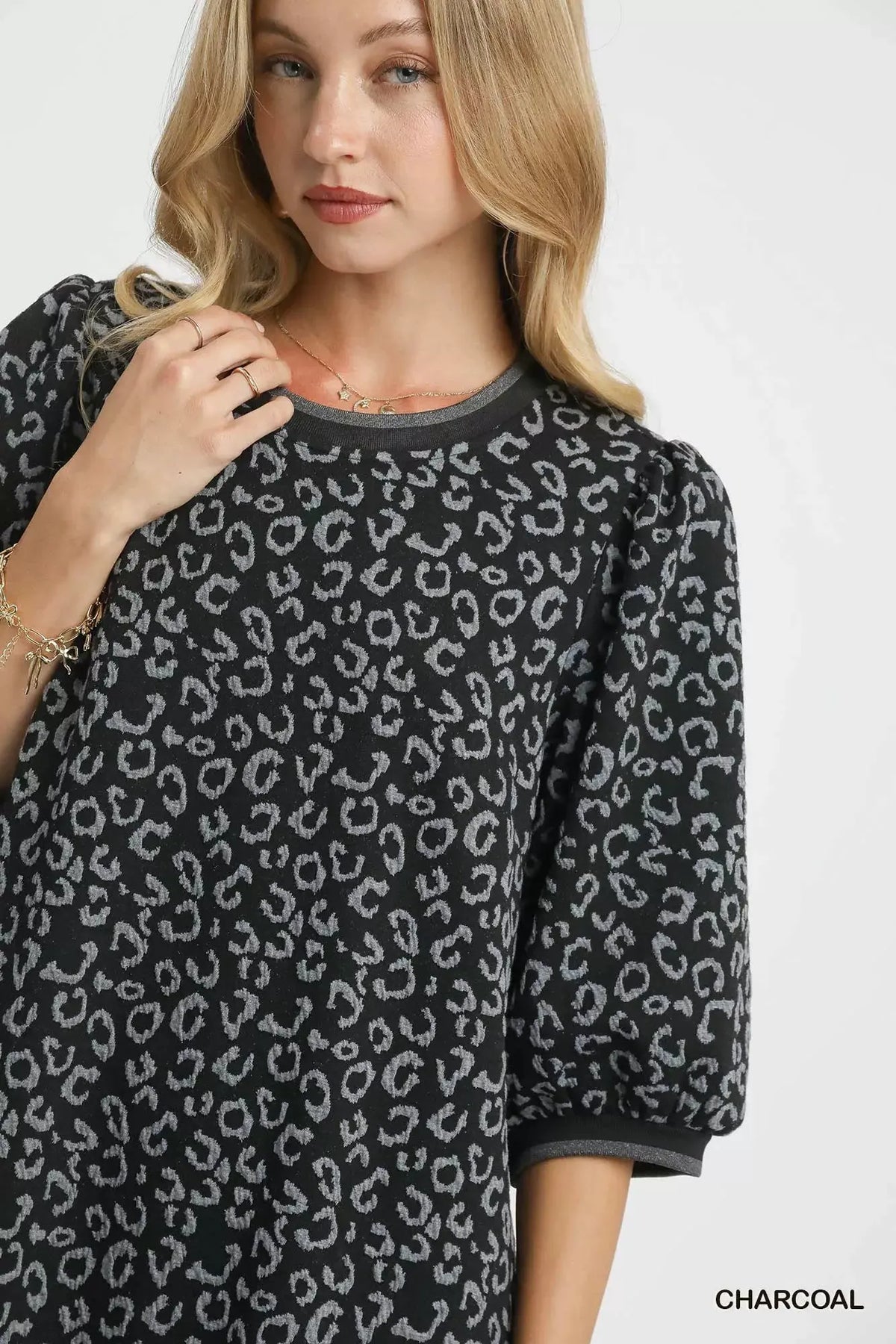 Umgee Leopard Print Jacquard Mini Dress by Umgee