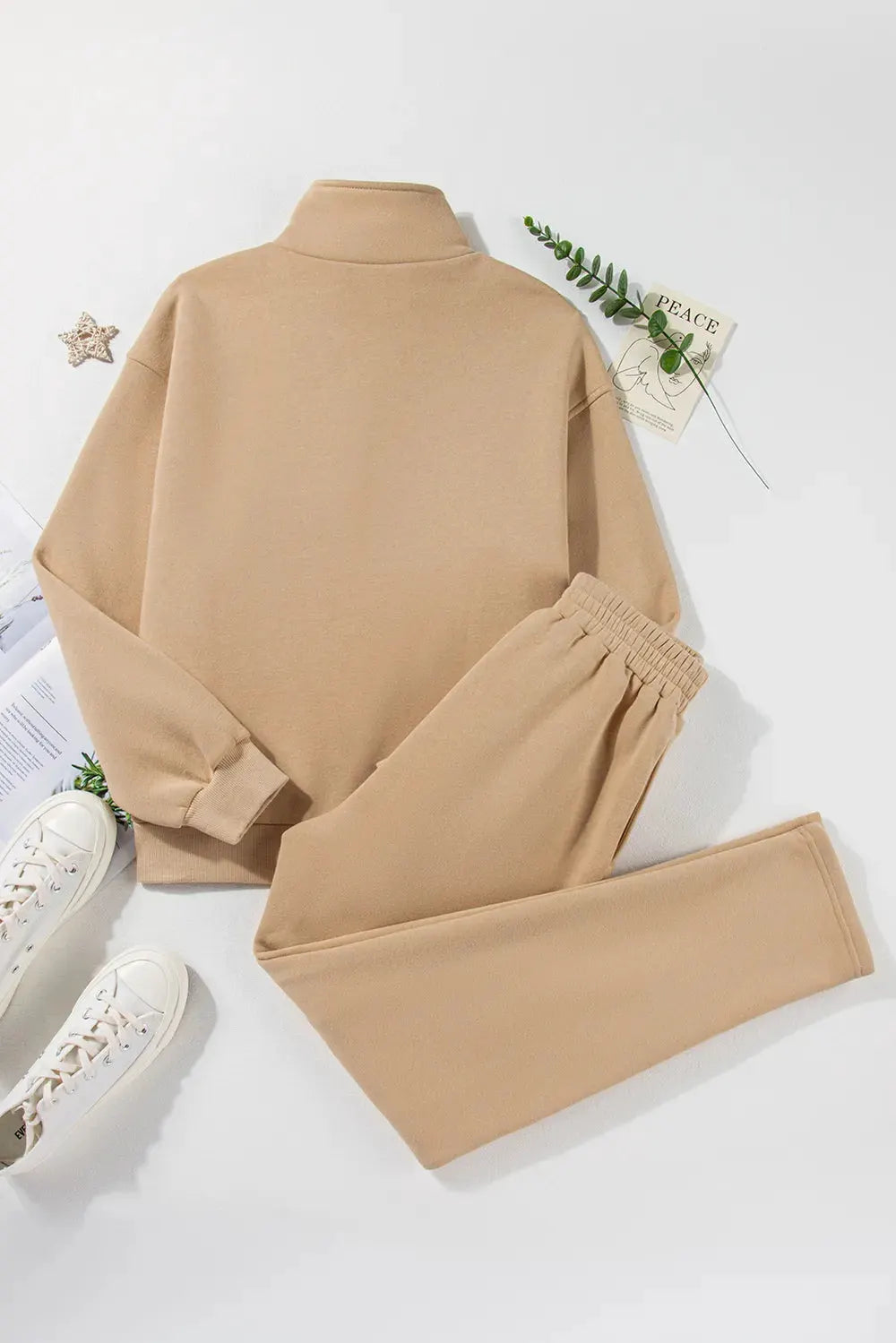 Half Snap Turtleneck Top and Pants Active Set by Partner Label