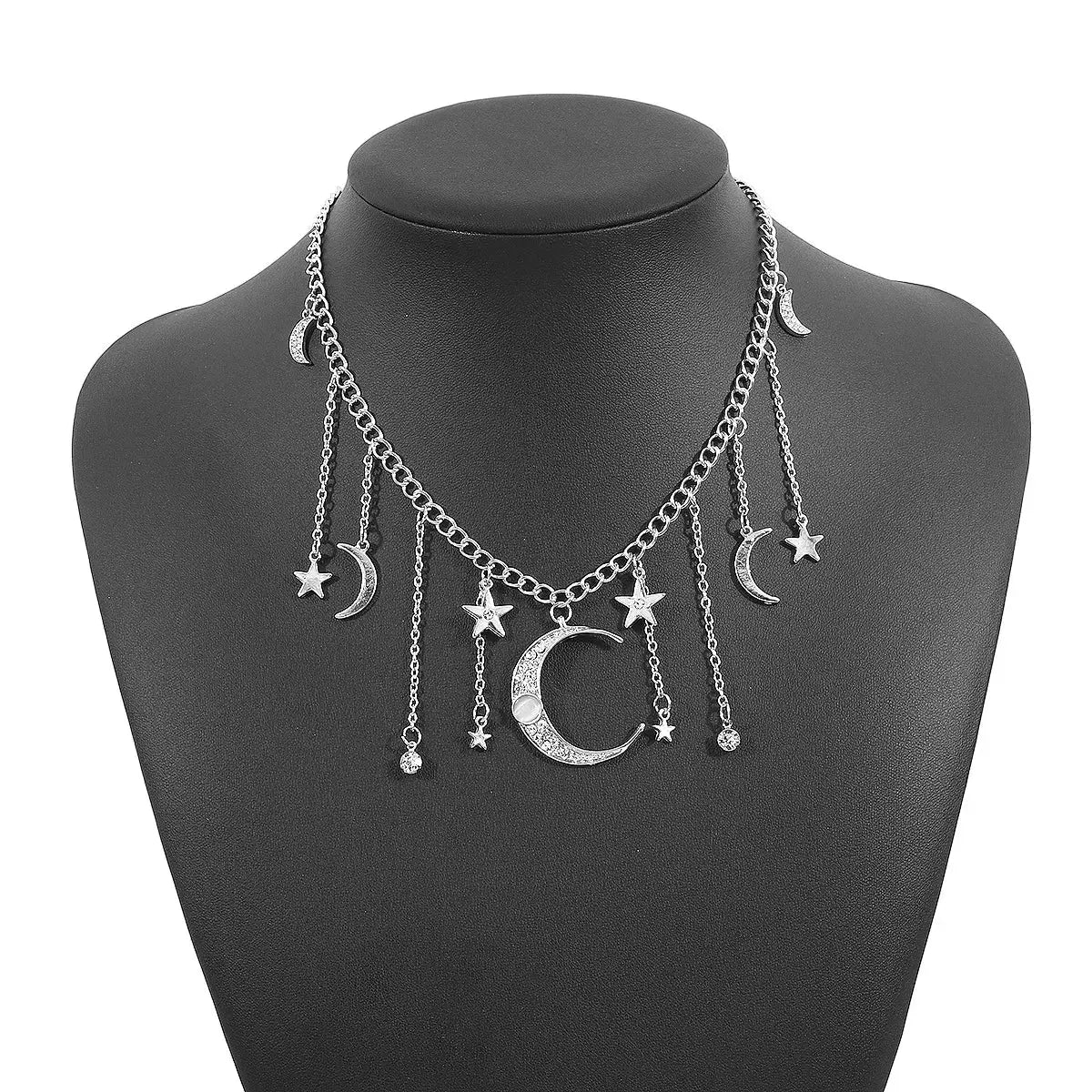 Moon & Star Charm Necklace by Partner Labels