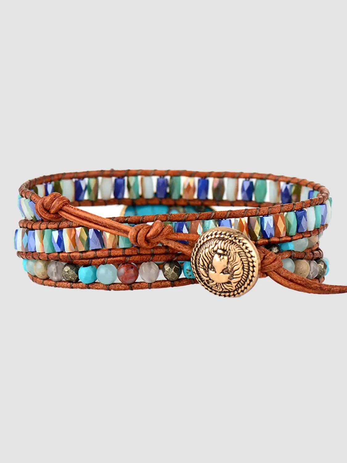 Triple-Layer Natural Stone Bracelet by Partner Label