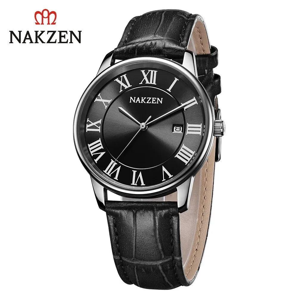 New NAKZEN Top Brand Luxury Fashion Mens Watches Big Dia Stainless Steel Quartz Watch Men Sport Male Clock Relogio Masculino 4090 by MEGIR WATCH GROUP