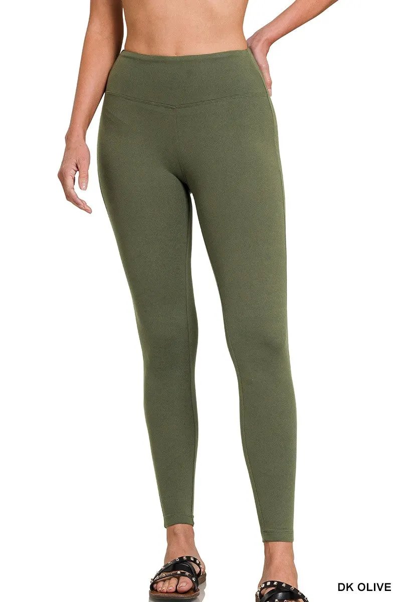 Zenana Microfiber Waistband Leggings by Zenana
