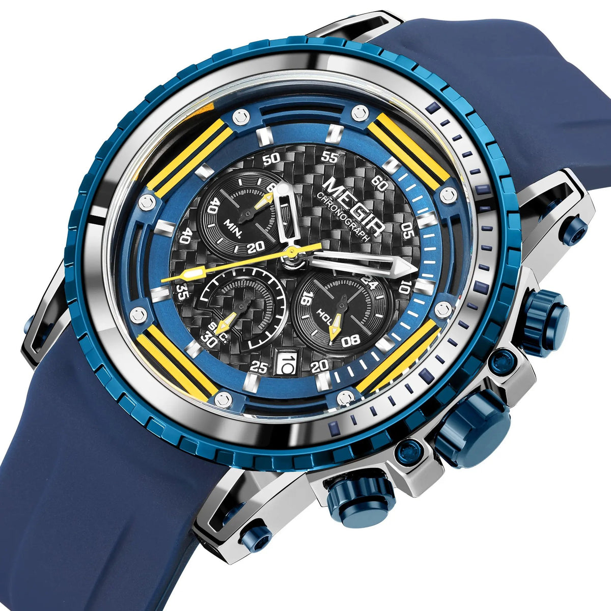 MEGIR Men's Sports Military Watches Fashion Luxury Quartz Wristwatch Silicone Strap Waterproof Chronograph Luminous Male Clock 2143 by MEGIR WATCH GROUP