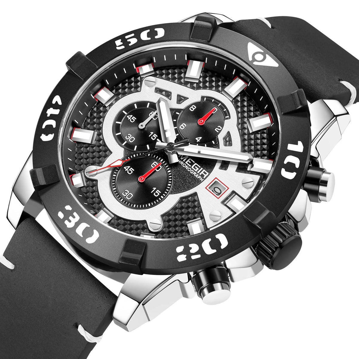 MEGIR Men Watches Fashion Luxury Big Dial Sports Watches Waterproof Quartz Wristwatch Chronograph Man Casual Luminous Clock 2136 by MEGIR WATCH GROUP