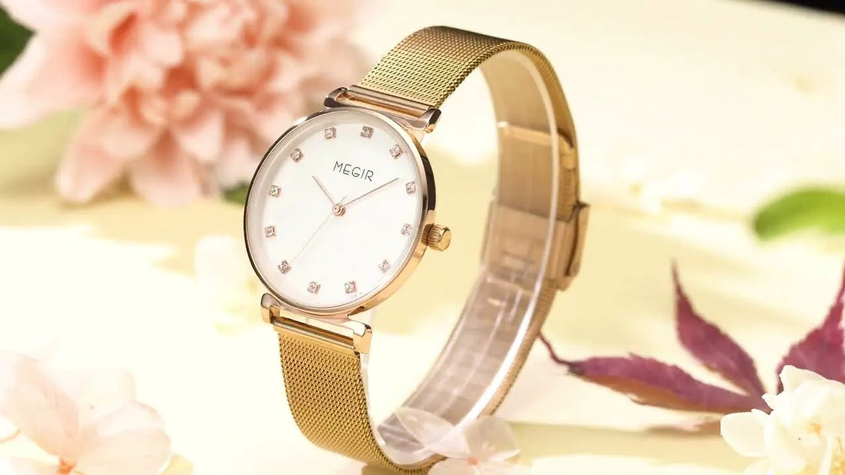 MEGIR Quartz Wristwatches Woman Bracelet Watch Ladies Stainless Steel Mesh Fashion Luxury Waterproof Watches Female Dress Clock 7001 by MEGIR WATCH GROUP