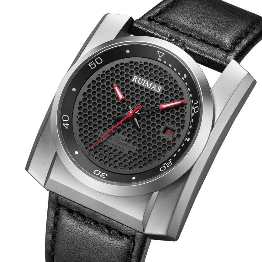 RUIMAS Luxury Men Watches Automatic Mechanical Wrist Watch for Mens Fashion Leather Business Casual Clock Montre Homme 6775 by MEGIR WATCH GROUP