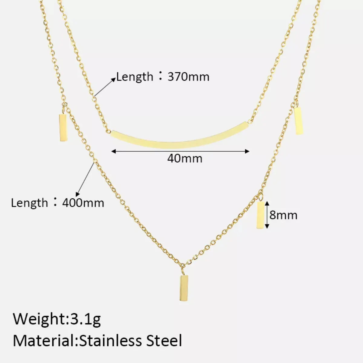 18K Gold-Plated Double Layered Necklace by Partner Label