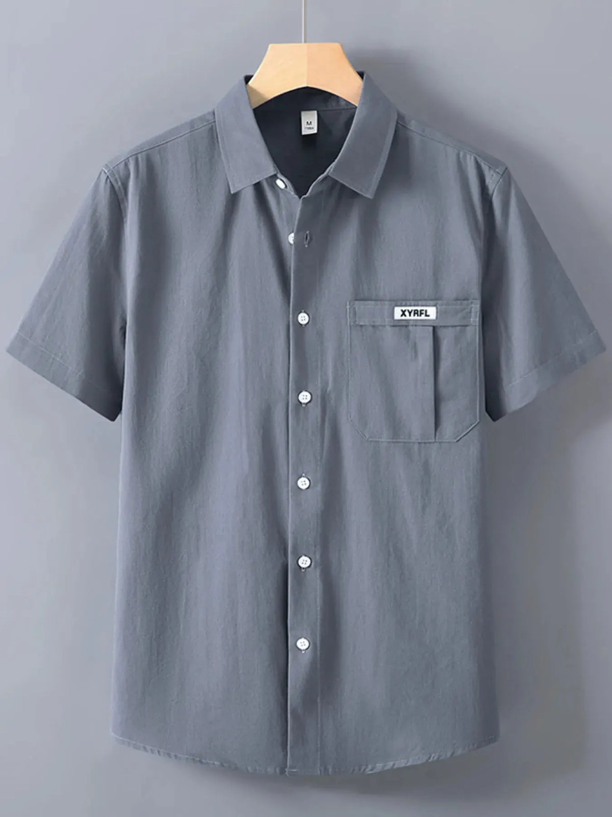 Men's Plus Size Button Up Short-Sleeve Shirt by Trendsi