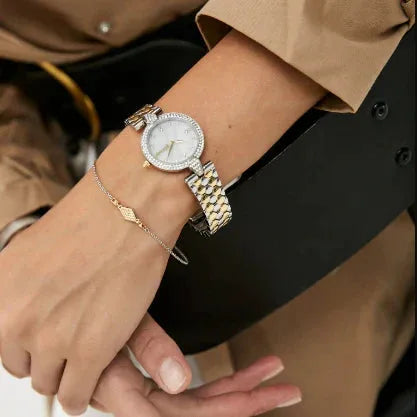Just Cavalli Women's Silver & Gold Watch, White Dial | Jc1l159m0085 by JUST CAVALLI