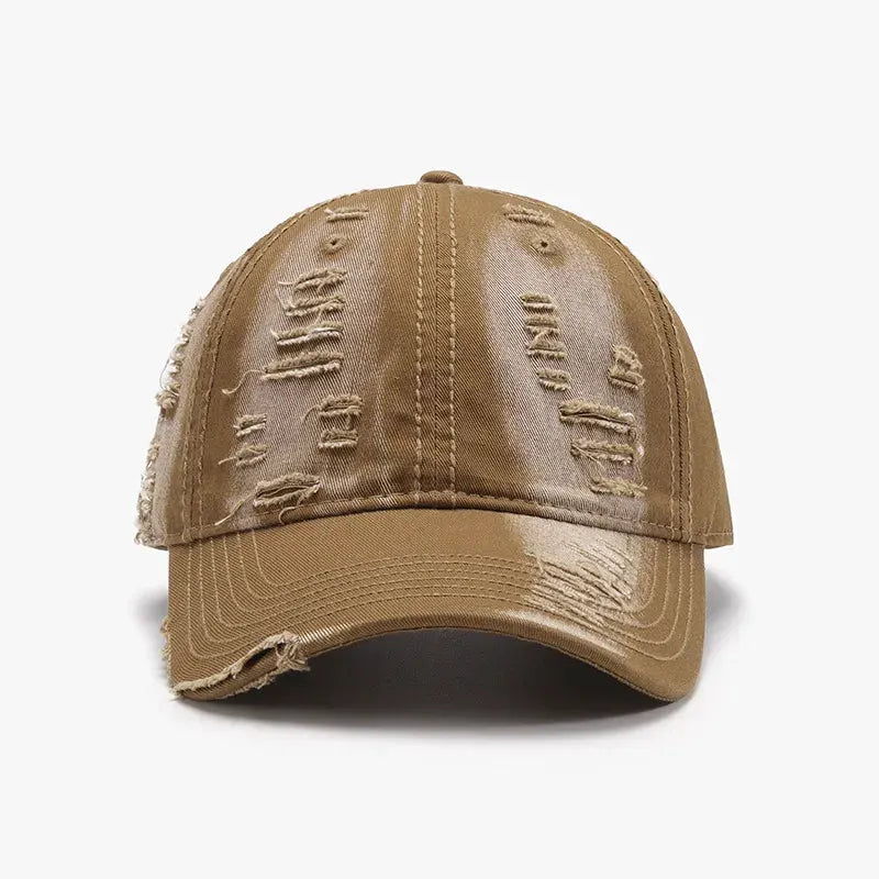 Distressed Adjustable Cotton Baseball Cap by Partner Label