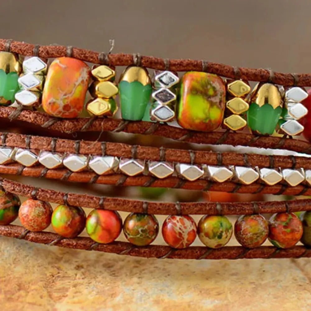 Natural Stone Woven Bracelet by Partner Label