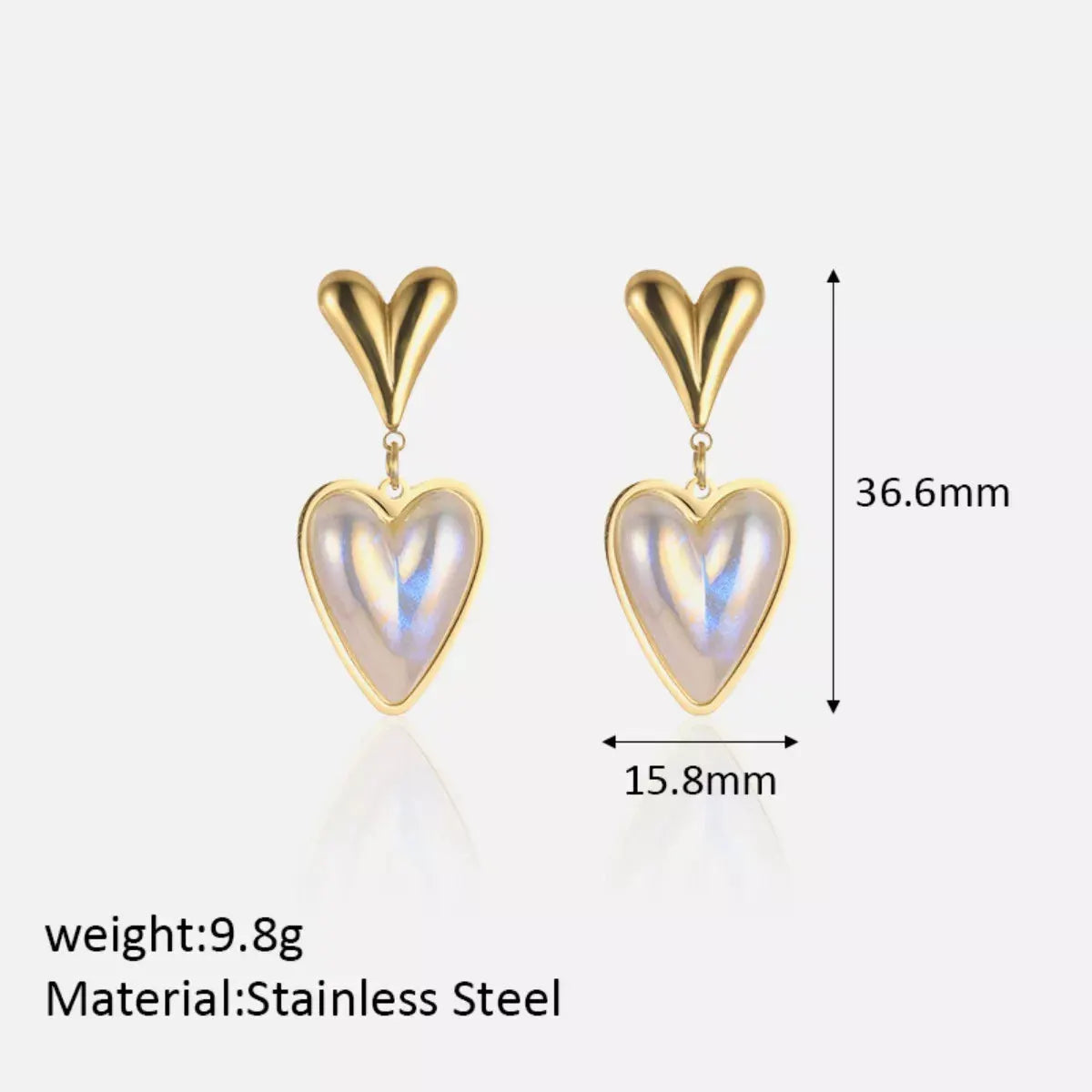 Heart-Shaped Pearl Drop Earrings by Partner Label