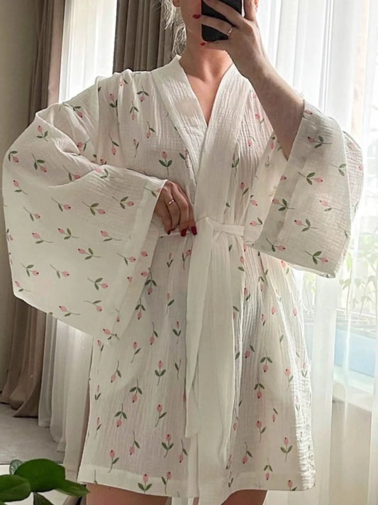 Floral Print Lightweight Lounge Nightgown by Partner Labels