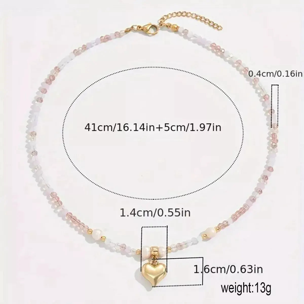 Bead Heart Pendant Necklace by Partner Labels