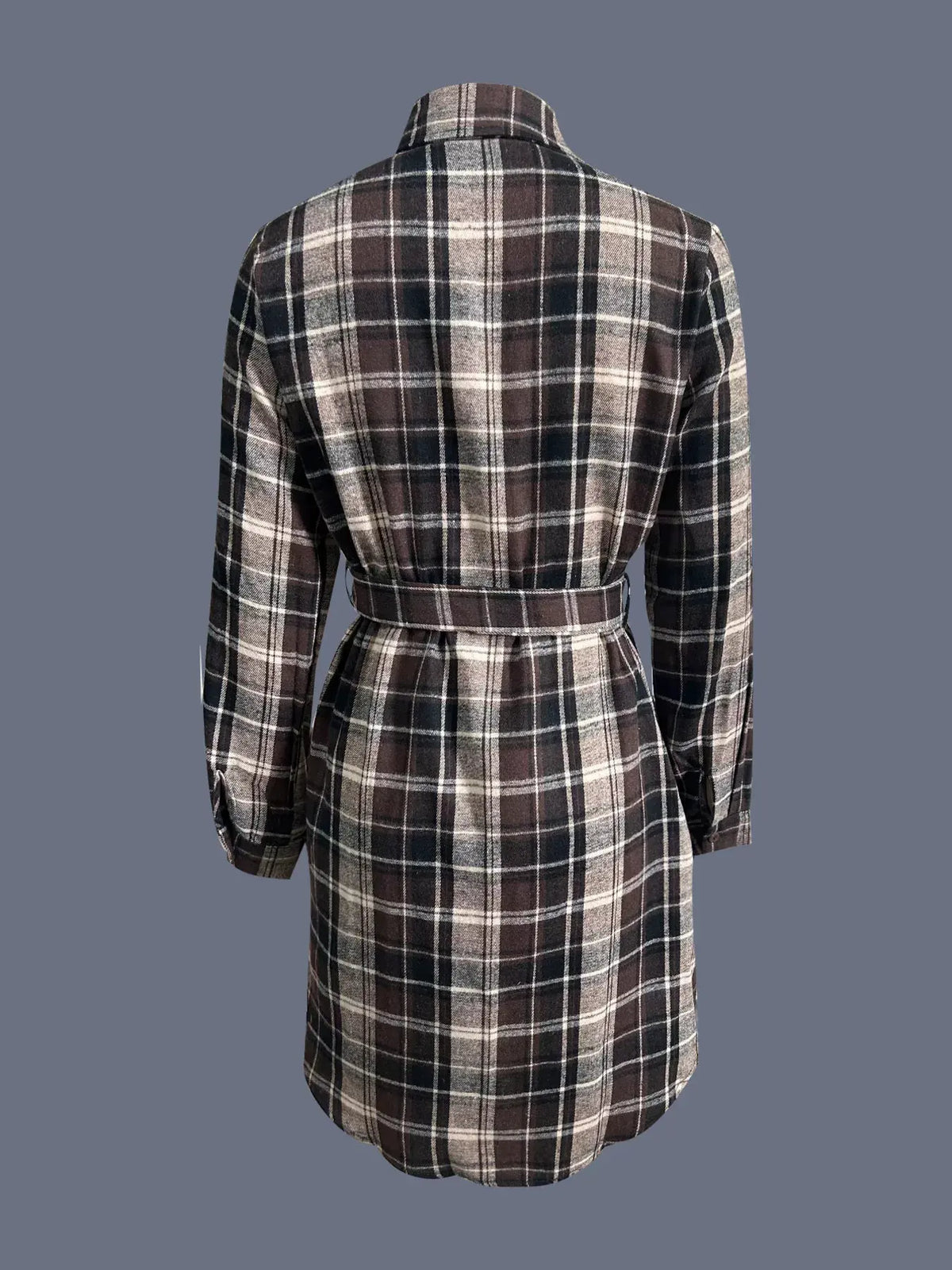 Plaid Button Up Shirt Dress by Partner Label
