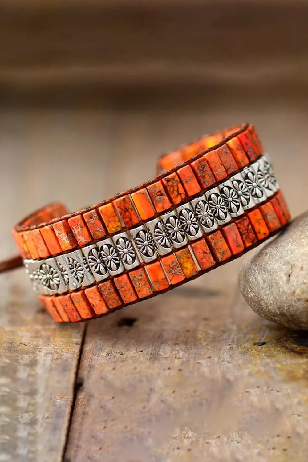 Handmade Triple Layer Natural Stone Bracelet by Partner Label