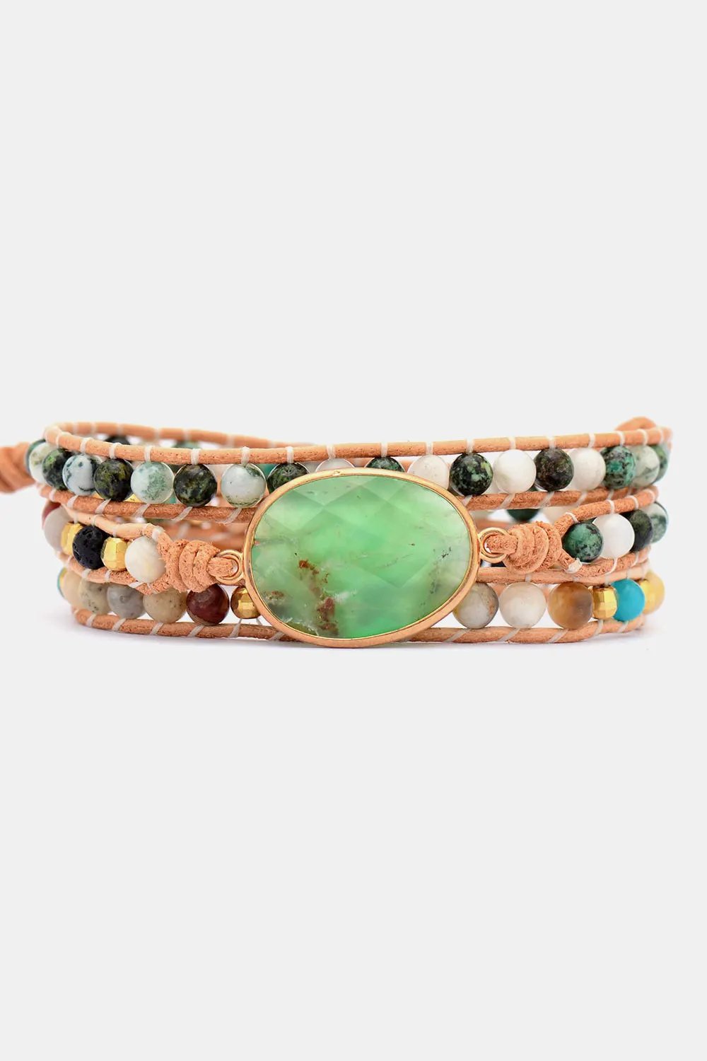 Natural Stone & Agate Layered Bracelet by Partner Label