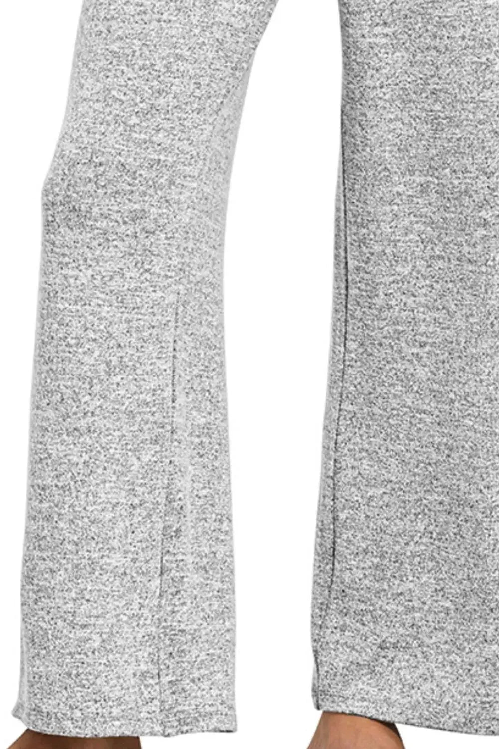 Zenana Soft Melange Hacci Elastic Waistband Lounge Pants by Zenana
