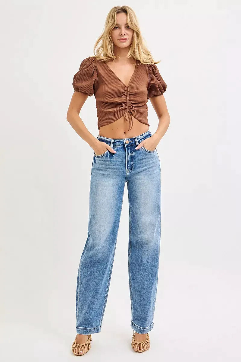 RISEN High Rise Wide Baggy Jeans by RISEN