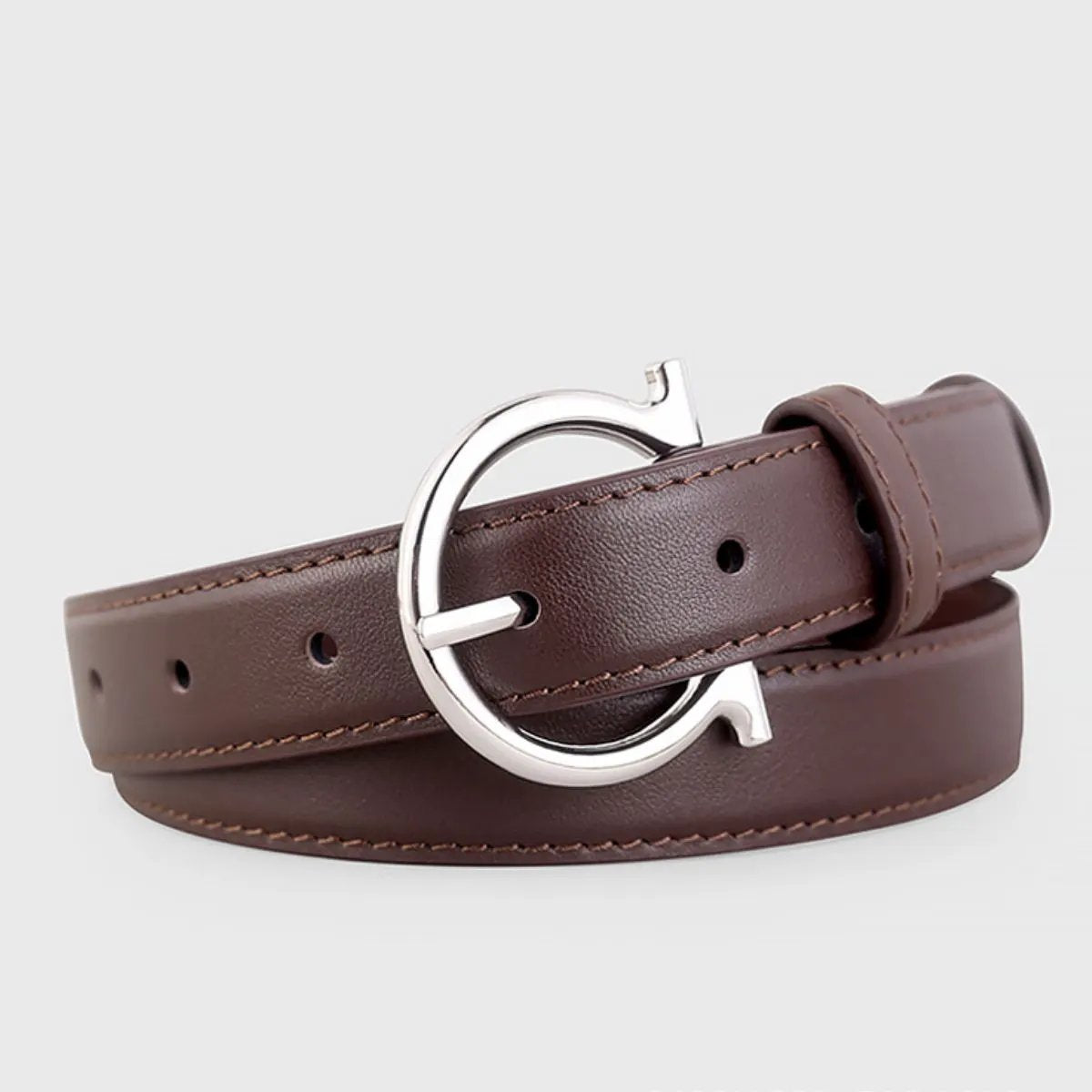 Buckle Leather Belt by Trendsi
