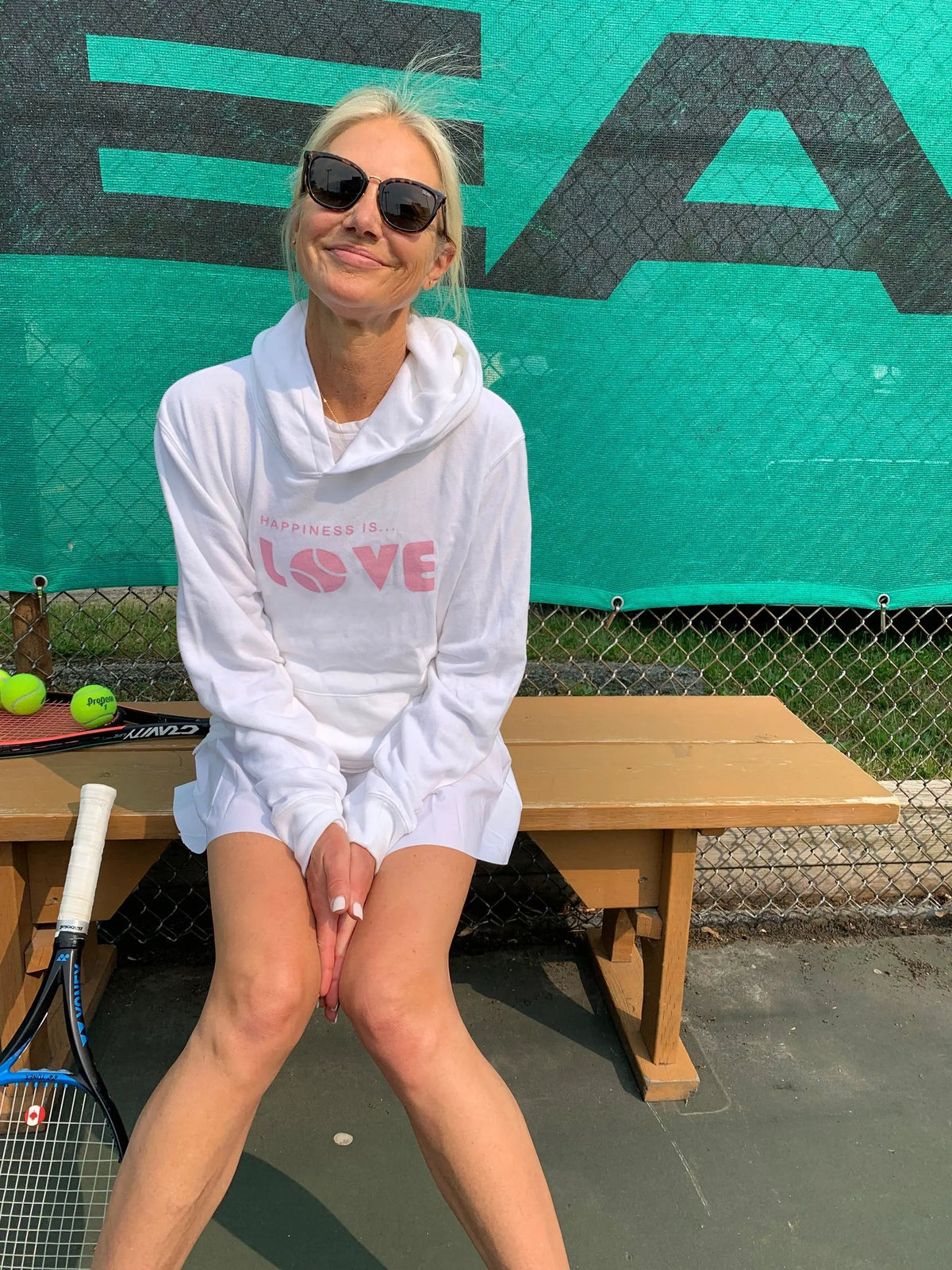 Unisex Tennis Love Hoodie, White by Tennis Collection