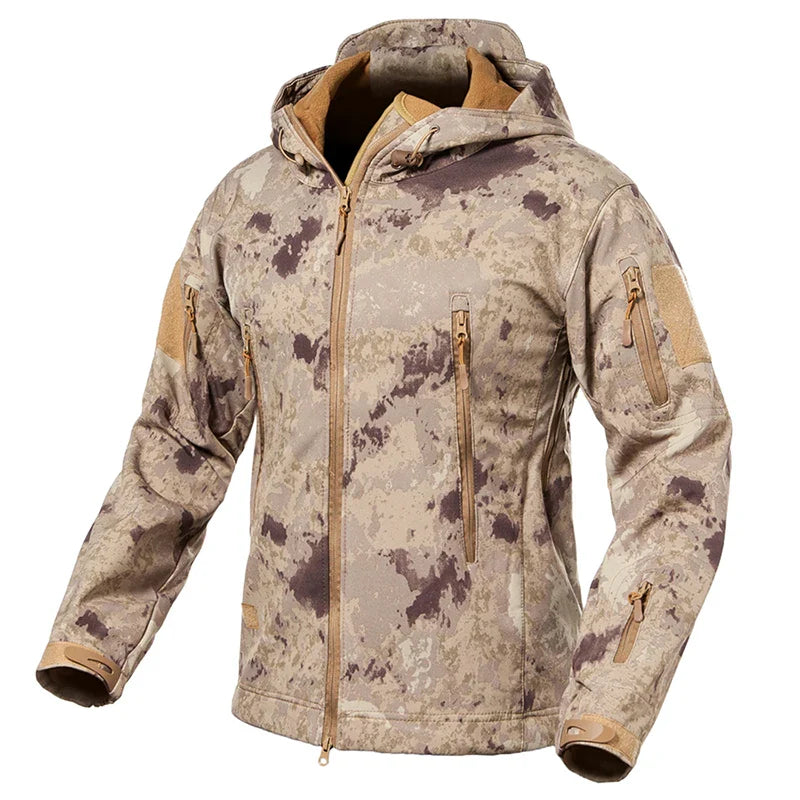 Men's Soft Shell Camouflage Tactical Jacket Men Waterproof Fleece Lined Coat Hooded Outdoor Hiking Hunting Clothes by Vimost Shop