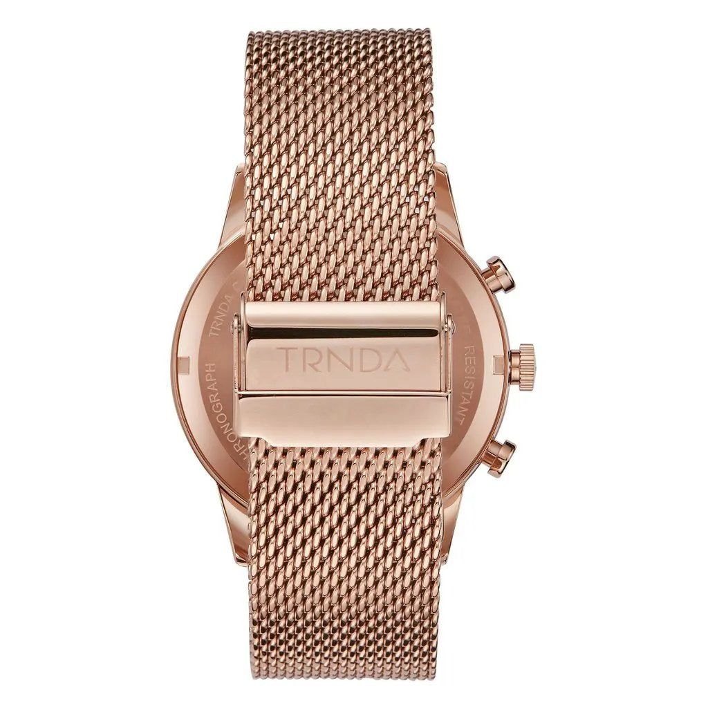 Trnda Men's Rose Gold Stainless Steel Watch, Dark Blue Dial | Trn-43rb by TRNDA