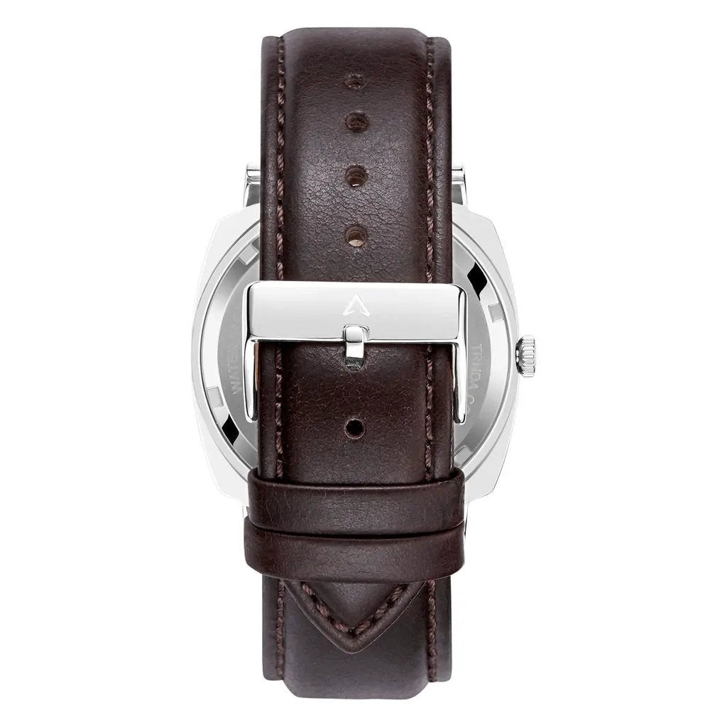 Trnda Men's Stainless Steel Watch, Brown Leather Band | Trn-Ss45-Br by TRNDA