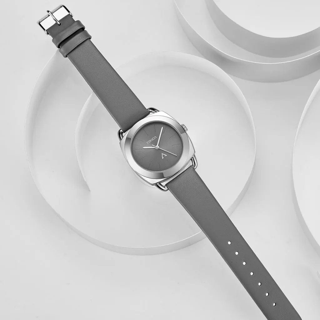 Trnda Women's Stainless Steel Watch, Gray Leather Band | Trn-W35.8 by TRNDA