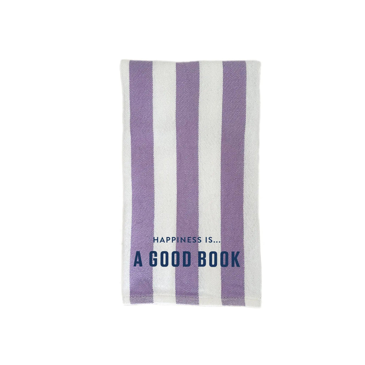 Tea/Hand Towel Good Book, Striped Lilac by Books and Reading