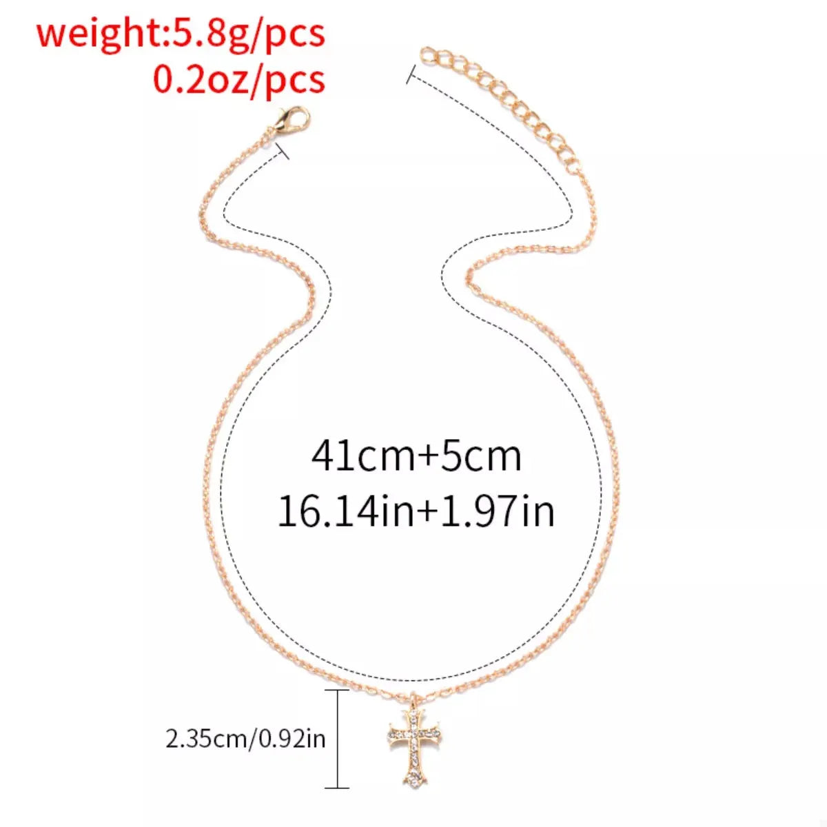 18K Gold-Plated Rhinestone Cross Necklace by Partner Labels