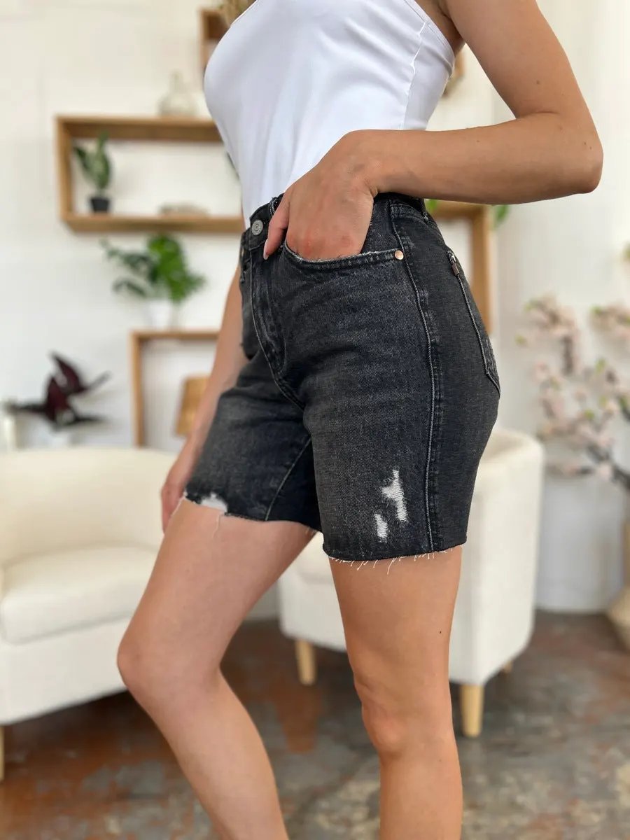 Judy Blue Full Size High Waist Rigid Magic Denim Shorts by Judy Blue