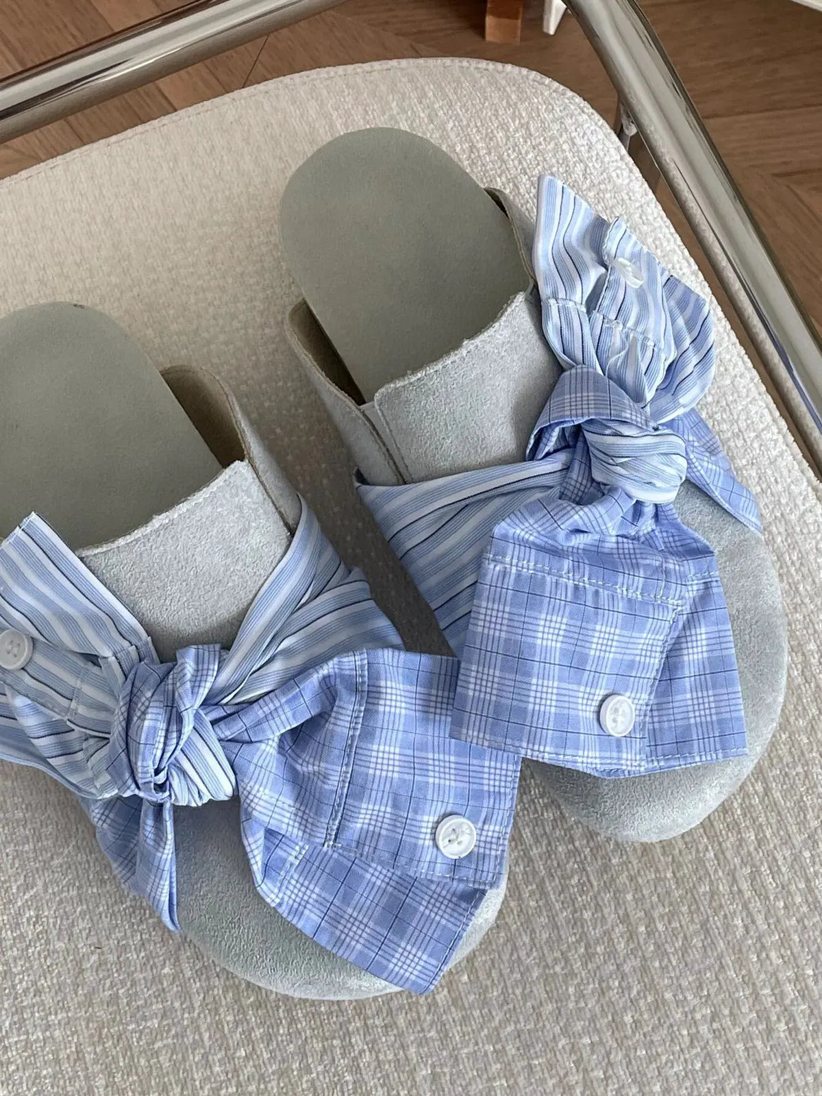 Bow-Knot Plaid Comfort Slip-Ons by Partner Label