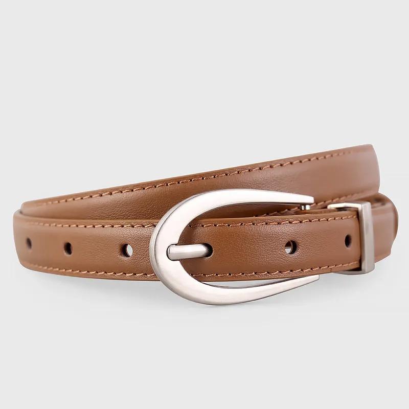 Leather Skinny Belt by Trendsi