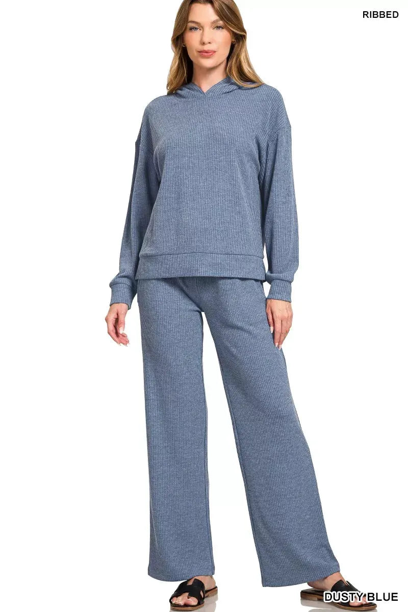 Zenana Ribbed Drawstring Lounge Pants by Zenana