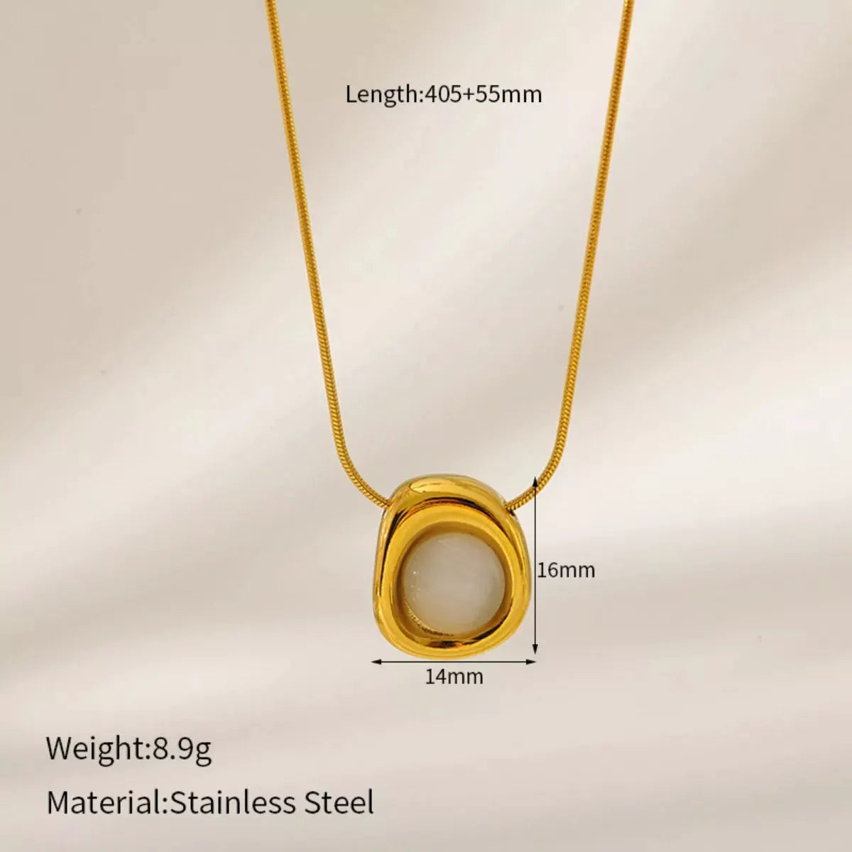 Natural Stone Pendant Necklace by Partner Labels