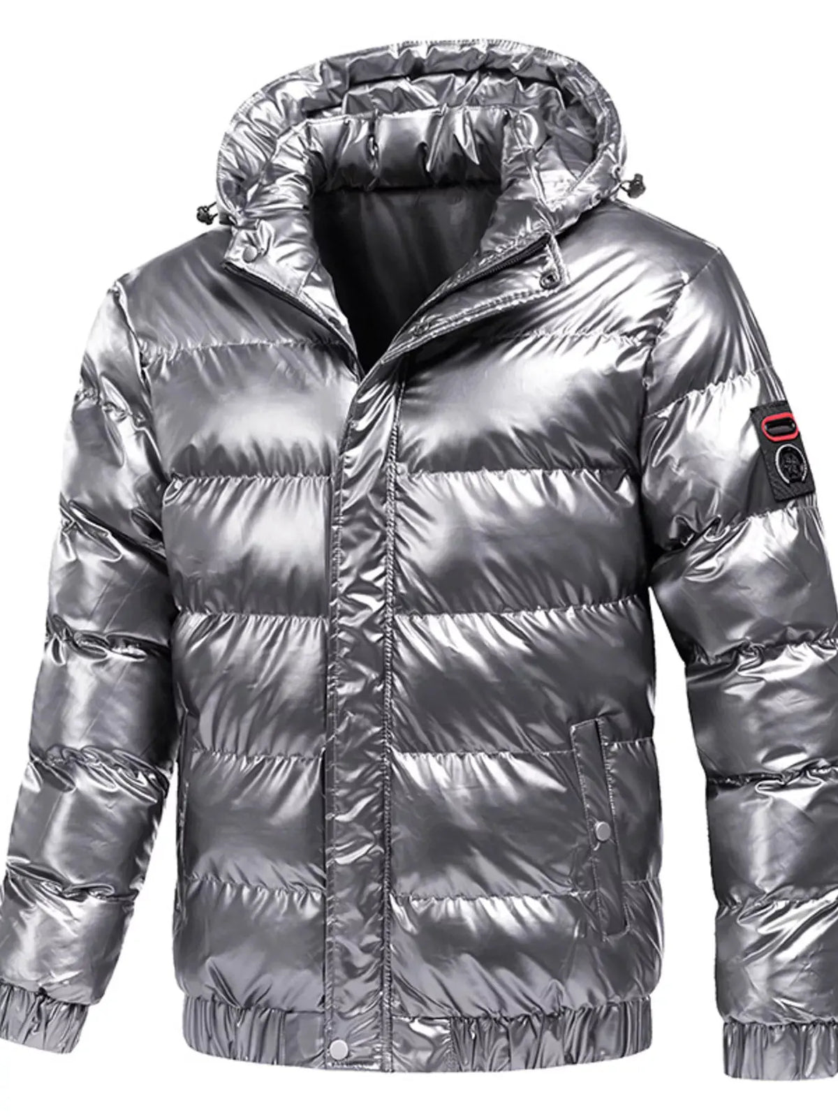 Men's Plus Size Zip Up Hooded Puffer Jacket by Partner Label