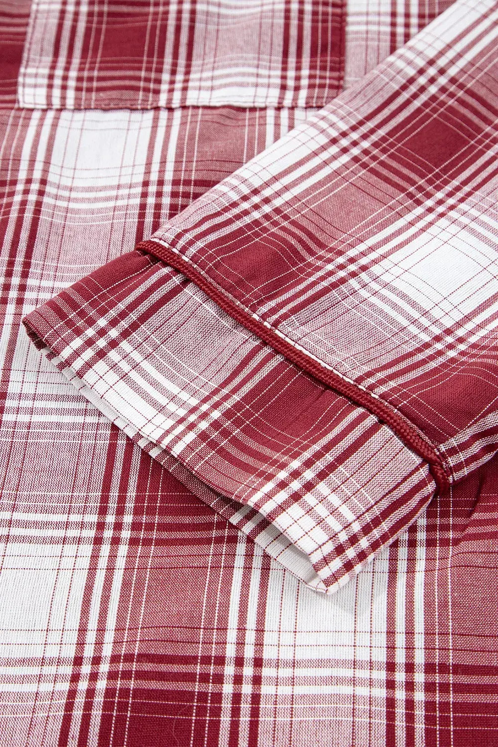 Plaid Long Sleeve Shirt and Drawstring Shorts Lounge Set by Partner Label