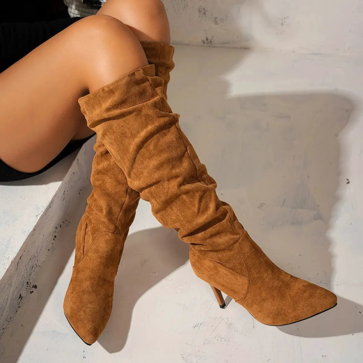 Point Toe Stiletto Boots by Partner Label