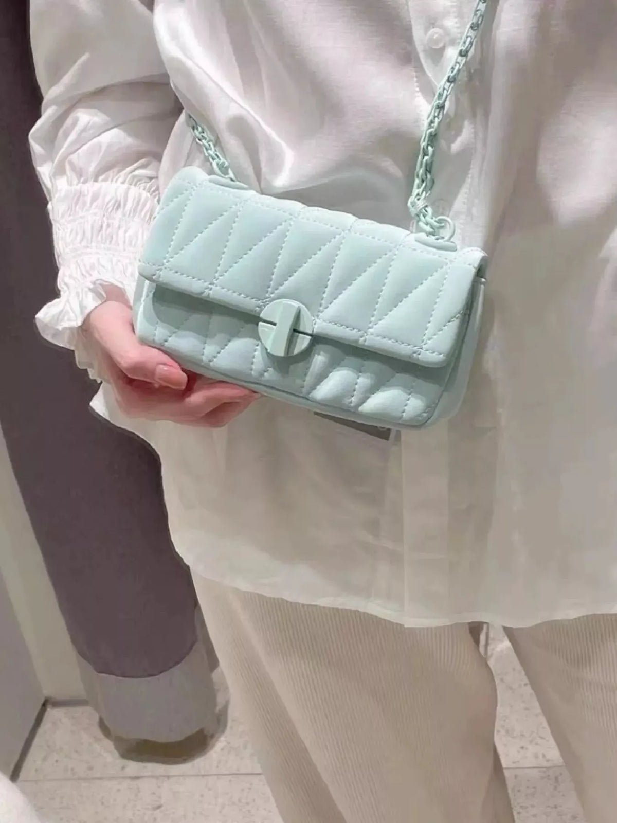 Quilted Flap Chain Crossbody Bag by Partner Label