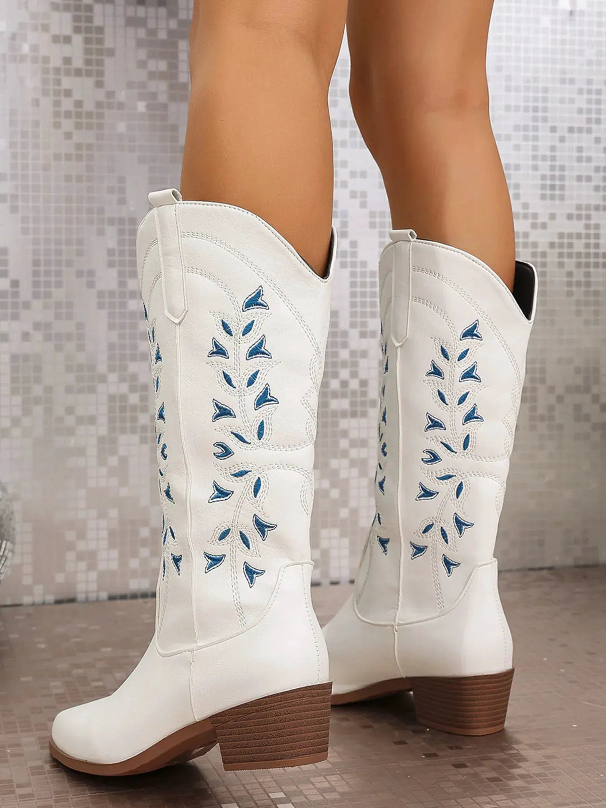 Point Toe Block Heels Boots by Partner Label