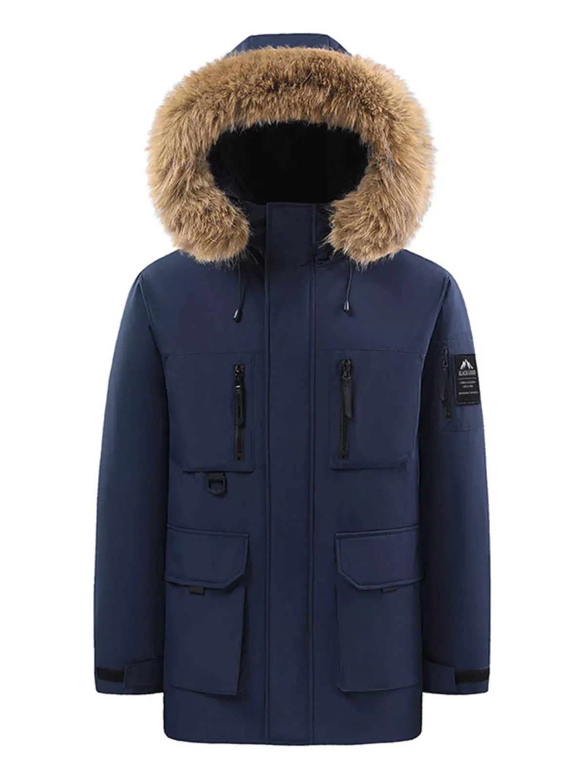 Men's Full Size Fur Hooded Winter Parka Coat Plus Size by Partner Label